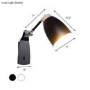 GobekUsa Modern Metal Cup Wall Mounted Light - Rotatable 1-Light Wall Sconce Lamp, White/Black Finish