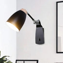 GobekUsa Modern Metal Cup Wall Mounted Light - Rotatable 1-Light Wall Sconce Lamp, White/Black Finish