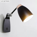 GobekUsa Modern Metal Cup Wall Mounted Light - Rotatable 1-Light Wall Sconce Lamp, White/Black Finish