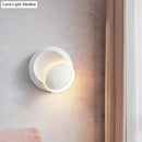 GobekUsa Modern Black/White Rotating Eclipse Wall Lamp with LED Iron Sconce Design