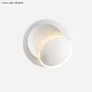 GobekUsa Modern Black/White Rotating Eclipse Wall Lamp with LED Iron Sconce Design