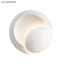 GobekUsa Modern Black/White Rotating Eclipse Wall Lamp with LED Iron Sconce Design
