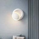 GobekUsa Modern Black/White Rotating Eclipse Wall Lamp with LED Iron Sconce Design
