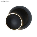 GobekUsa Modern Black/White Rotating Eclipse Wall Lamp with LED Iron Sconce Design