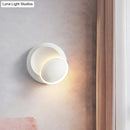 GobekUsa Modern Black/White Rotating Eclipse Wall Lamp with LED Iron Sconce Design