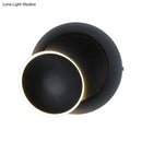 GobekUsa Modern Black/White Rotating Eclipse Wall Lamp with LED Iron Sconce Design