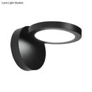 GobekUsa Acrylic Rotating Lens Wall Light: Simplicity in White/Black with Warm/White LED Glow