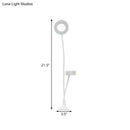 GobekUsa Sleek Metal Round USB Mirror Lamp with Portable LED Fill Lighting and Flexible Arm, Simplicity Black/White Finish