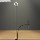 GobekUsa Sleek Metal Round USB Mirror Lamp with Portable LED Fill Lighting and Flexible Arm, Simplicity Black/White Finish