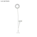 GobekUsa Sleek Metal Round USB Mirror Lamp with Portable LED Fill Lighting and Flexible Arm, Simplicity Black/White Finish