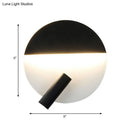 GobekUsa Modern Round Wall Lamp - Black/White with LED Spotlight