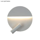 GobekUsa Modern Round Wall Lamp - Black/White with LED Spotlight