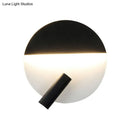 GobekUsa Modern Round Wall Lamp - Black/White with LED Spotlight