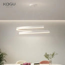 GobekUsa Black/White Spiral Chandelier for Living Dining Kitchen. Trendy Round Indoor Lighting Fixture.