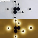 GobekUsa Modern Black/White Sputnik LED Wall Sconce Light Fixture with Acrylic Lamp Shades - 2/3/6 Lights in Warm/White