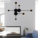 GobekUsa Modern Black/White Sputnik LED Wall Sconce Light Fixture with Acrylic Lamp Shades - 2/3/6 Lights in Warm/White
