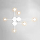 GobekUsa Modern Black/White Sputnik LED Wall Sconce Light Fixture with Acrylic Lamp Shades - 2/3/6 Lights in Warm/White