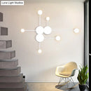 GobekUsa Modern Black/White Sputnik LED Wall Sconce Light Fixture with Acrylic Lamp Shades - 2/3/6 Lights in Warm/White