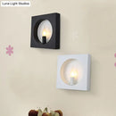 GobekUsa Modern Square Wall Mounted Bedside Light in Black/White - Single Light Design