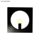 GobekUsa Modern Square Wall Mounted Bedside Light in Black/White - Single Light Design