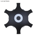GobekUsa Modern Snowflake Outdoor LED Wall Light- Plastic, 6-Bulb Flush Mount Sconce in Black- Warm/White Light