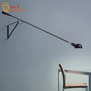 GobekUsa Adjustable LED Wall Lamp Swing Arm Modern Light Fixture Black/White for Living Room