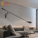 GobekUsa Adjustable LED Wall Lamp Swing Arm Modern Light Fixture Black/White for Living Room