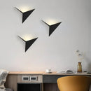 GobekUsa Contemporary Triangle Sheet Wall Lamp - Acrylic Black/White LED Sconce Light in Warm/White