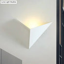 GobekUsa Contemporary Triangle Sheet Wall Lamp - Acrylic Black/White LED Sconce Light in Warm/White