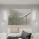 GobekUsa Contemporary LED Sconce Light - Metal and Acrylic Shade - Black/White Tubular Wall Mount - Warm/White Light