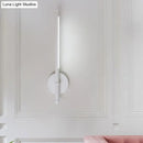 GobekUsa Contemporary LED Sconce Light - Metal and Acrylic Shade - Black/White Tubular Wall Mount - Warm/White Light