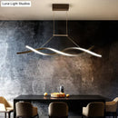 GobekUsa Nordic Style Acrylic Twisted Island LED Pendant Light, Black Ceiling Fixture