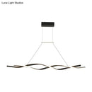 GobekUsa Nordic Style Acrylic Twisted Island LED Pendant Light, Black Ceiling Fixture