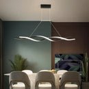GobekUsa Nordic Style Acrylic Twisted Island LED Pendant Light, Black Ceiling Fixture