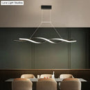 GobekUsa Nordic Style Acrylic Twisted Island LED Pendant Light, Black Ceiling Fixture