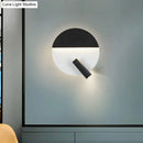GobekUsa Nordic Metal Flush Wall Sconce LED Fixture in Black/White with Adjustable Spotlight