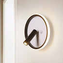 GobekUsa Modern Metal LED Bedside Wall Sconce in Black, White/Warm Light - Circle/Square/Ellipse Design