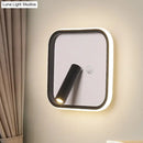 GobekUsa Modern Metal LED Bedside Wall Sconce in Black, White/Warm Light - Circle/Square/Ellipse Design