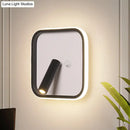 GobekUsa Modern Metal LED Bedside Wall Sconce in Black, White/Warm Light - Circle/Square/Ellipse Design