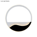 GobekUsa Minimalist LED Wall Light w/ Wave Patterned Acrylic Frame - black/white, warm/white
