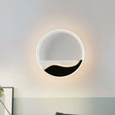 GobekUsa Minimalist LED Wall Light w/ Wave Patterned Acrylic Frame - black/white, warm/white