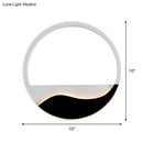 GobekUsa Minimalist LED Wall Light w/ Wave Patterned Acrylic Frame - black/white, warm/white