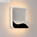 GobekUsa Minimalist LED Wall Light w/ Wave Patterned Acrylic Frame - black/white, warm/white