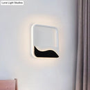 GobekUsa Minimalist LED Wall Light w/ Wave Patterned Acrylic Frame - black/white, warm/white