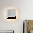 GobekUsa Minimalist LED Wall Light w/ Wave Patterned Acrylic Frame - black/white, warm/white