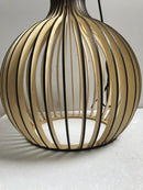 GobekUsa Black White Wood Cage Pendant Light for Living Room