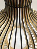 GobekUsa Black White Wood Cage Pendant Light for Living Room