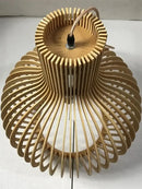 GobekUsa Black White Wood Cage Pendant Light for Living Room