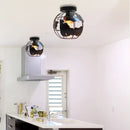 Modern black & white world map globe ceiling light shade living room by Decorbites