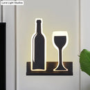 GobekUsa Modern Wine Set LED Sconce Light with Acrylic Shade - Black/White/Chrome Wall Lighting in Warm/White Light